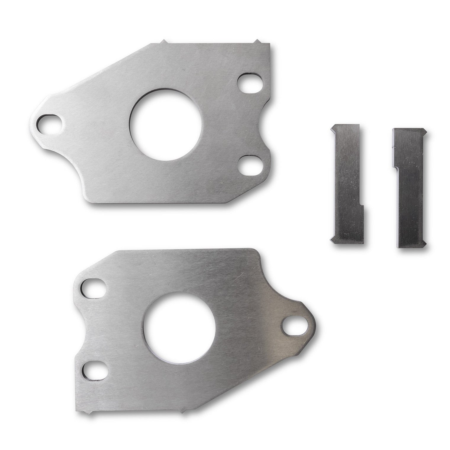 DRT Tacoma bumper reinforcement gusset kit, 3/16 inch A36 steel plates laser-cut for the factory Tacoma front bumper mounts