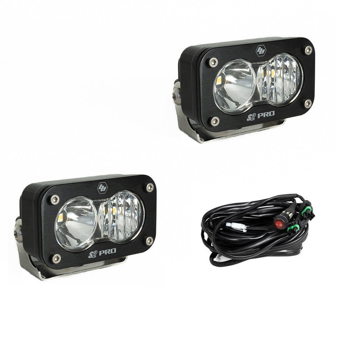 Baja Designs S2 Pro Black LED Auxiliary Light Pod Pair - Universal