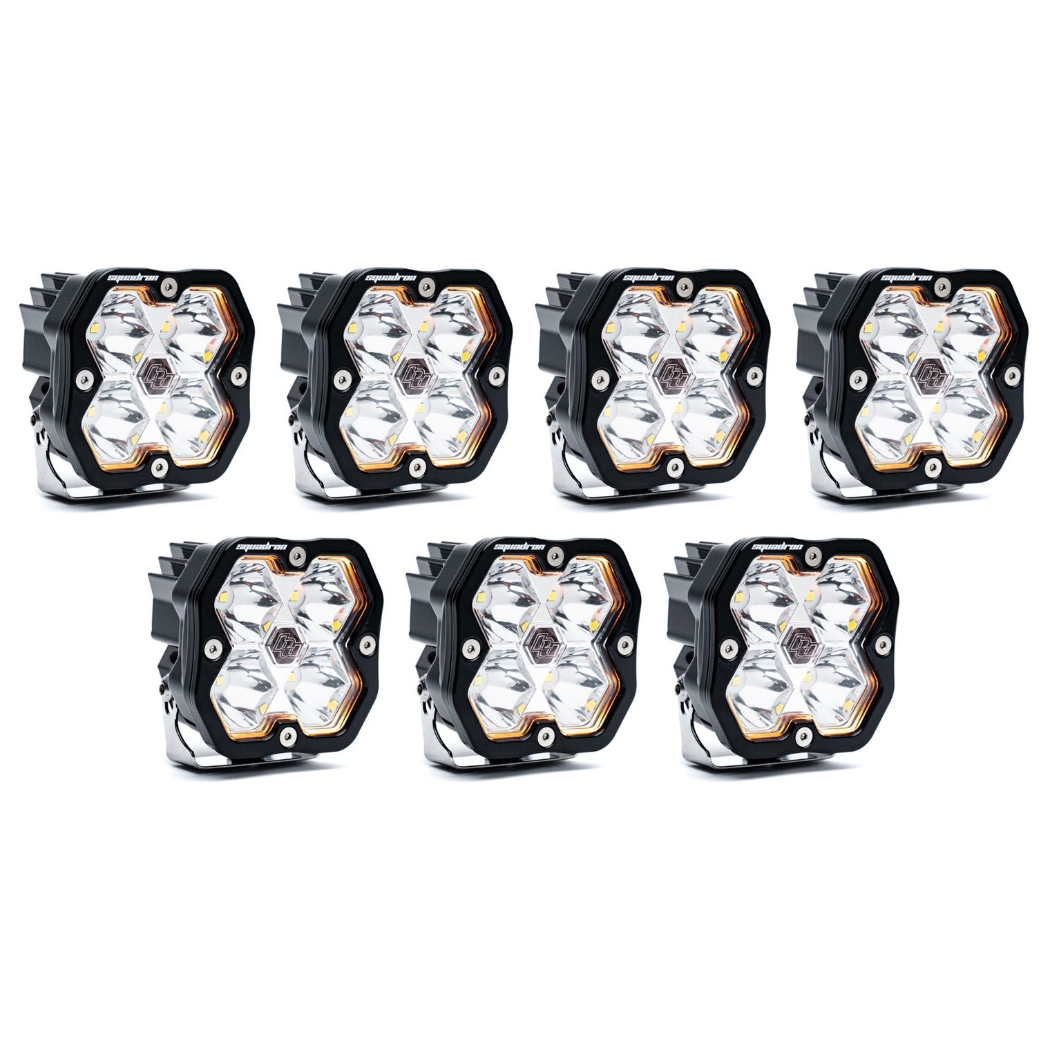 7 x Baja Designs Squadron 2.0 Sport Clear